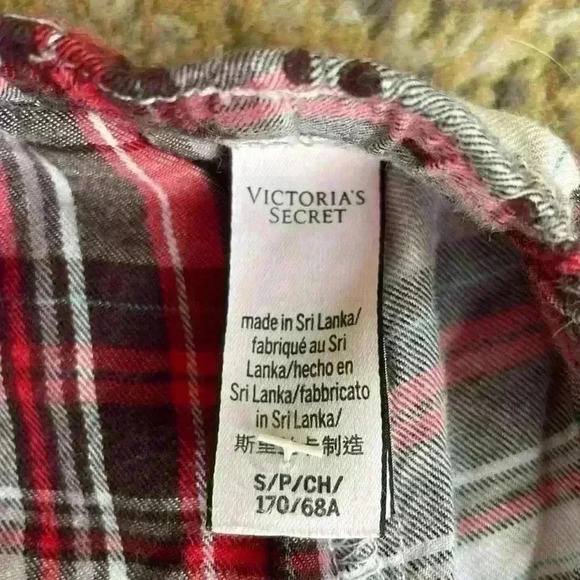 Victoria Secret red plaid, flannel style,  pajama pants; size S - Picture 4 of 4